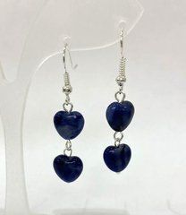 Сережки Содаліт серце d-9мм+- L-43мм+-
