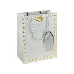 Від 12 шт. Пакет подарунковий 26х32х12см із тисненням фольгою SILVER HL-1932