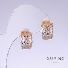 Сережки Xuping L-14мм s-7мм родій, позолота 18к купити біжутерію дешево в інтернеті