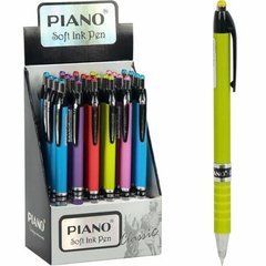 Від 24 шт. Ручка масляна PIANO кольоровий корпус, автоматична PВ-165-С синя