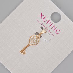 Кулон Xuping "Ключ від серця" з білими стразами d-20х7мм+- Позолота 18К купити біжутерію дешево в інтернеті