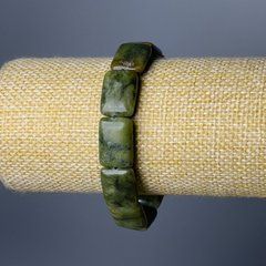 Браслет Жадеїт натуральний камінь прямокутна ланка d-13х18мм+- L-18см (стрейч)