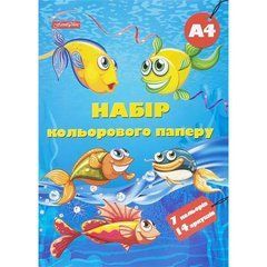 Від 8 шт. Кольоровий папір А4/А3 14арк. (7кол.) односторонній, офсет 90 г/м&sup2;, скоба ТЕ460886