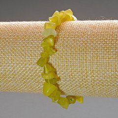 Браслет Жадеїт жовтий крихта d-10х4мм+- L-18см (стрейч) купити біжутерію дешево в інтернеті