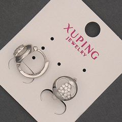 Сережки Xuping з білими стразами d-10х13мм +- Родій