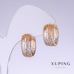 Сережки Xuping L-17мм s-7мм родій, позолота 18к купити біжутерію дешево в інтернеті