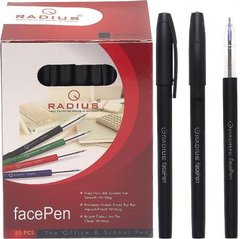 Від 50 шт. Ручка "FaсePen" RADIUS 50 штук, чорна купити дешево в інтернет-магазині