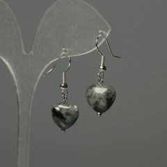 Сережки Лаврикіт серце 12мм+- L-30мм+-