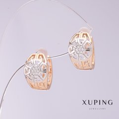Сережки Xuping в стилі "Версаче" d-9мм L-12мм позолота 18к, родій купити біжутерію дешево в інтернеті
