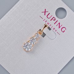 Кулон Xuping з білими кристалами d-15х6мм+ - L-20мм+- позолота 18К купити біжутерію дешево в інтернеті