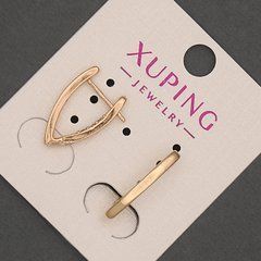 Сережки Xuping з білими стразами d-2,5мм+- L-20мм+- Позолота 18К