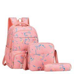 Рюкзак школьный тканевый 44*30*13см с сумкой и пеналом BB-626 PINK
