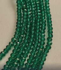Намистини Чеський Кришталь на волосіні зелений прозорий гранований рондель d-3,5х2,5мм+- L-39см+- купити