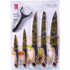 Набір кольорових ножів, 6 предметів "Коричневий" 27*40см X3-232 купити дешево в інтернет-магазині