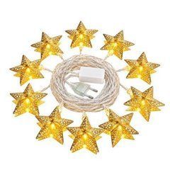 Від 2 шт. Гірлянда світлодіодна 3м 10 LED "Зірки" 4D жовта, від мережі 220V D-37