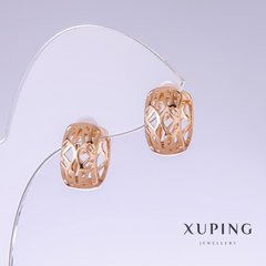 Сережки Xuping L-14мм s-8мм позолота 18к купити біжутерію дешево в інтернеті