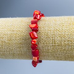 Браслет Перламутр червоний галтівка d-8х6мм+- L-18см (стрейч) купити біжутерію дешево в інтернеті