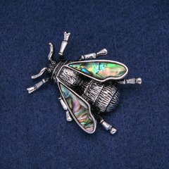 Брошка Кулон Метелик з каменем Перламутр Халіотіс 44х35мм купити біжутерію дешево в інтернеті