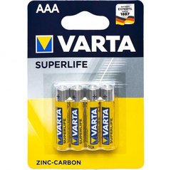 Від 12 шт. Батарейки R03 Varta Superlife ZcCb AАA 4 шт/блистер 676187 купити дешево в інтернет-магазині