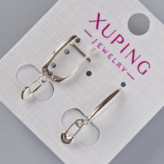Сережки "Серце" Xuping d-18х3мм, 10х5мм, L-26мм+-, родій купити біжутерію дешево в інтернеті