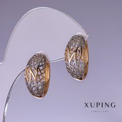Сережки Xuping 19х9мм "позолота 18к, родій " купити біжутерію дешево в інтернеті