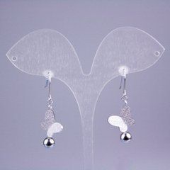 Сережки Xuping Родій з блискітками Метелик L-38мм+-