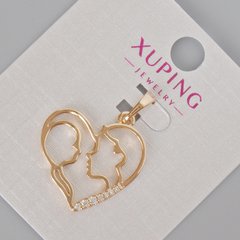 Кулон Xuping "Серце" з білими стразами d-28х21мм+- Позолота 18К купити біжутерію дешево в інтернеті
