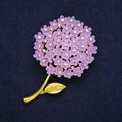 Брошка квітка "Гортензія бузкова" 60х40мм купити біжутерію дешево в інтернеті
