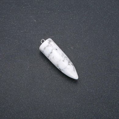 Кулон маятник куля з каменю Кахолонг 13х40х45мм (+-) купити біжутерію дешево в інтернеті