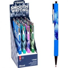 Від 24 шт. Ручка масляна VINSON Wood синя 108 автоматична купити дешево в інтернет-магазині
