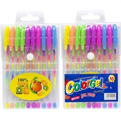 Від 3 шт. Набір ручок гелевих різнокольорових 10 кольорів A-100-10 купити дешево в інтернет-магазині