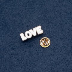 Брошь "LOVE" 25х10мм цвет металла "золото" купить дешево в интернете