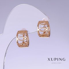 Сережки Xuping L-14мм s-9мм позолота 18к купити біжутерію дешево в інтернеті