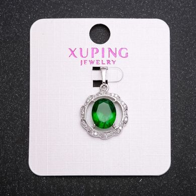 Кулон Xuping із зеленим каменем 16х18х23мм родій купити біжутерію дешево в інтернеті