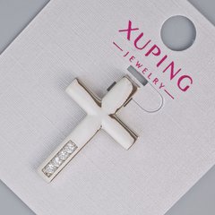 Кулон "Хрест" Xuping з білими стразами d-27х17,5мм+- родій купити біжутерію дешево в інтернеті