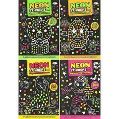 Від 4 шт. Розмальовка з неоновими наліпками "NEON STICKERS book" МІКС РМ-70
