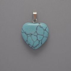 Кулон Серце Бірюза блакитна d-20х20х6мм+- L-28мм+- купити біжутерію дешево в інтернеті