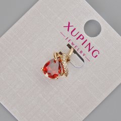 Кулон Xuping з червоним кристалом та білими стразами d-16х10мм+- Позолота 18К купити біжутерію дешево в