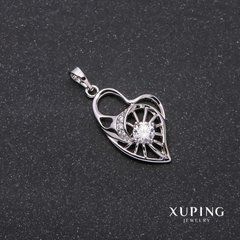 Кулон Xuping Серце 15х25х31мм родій