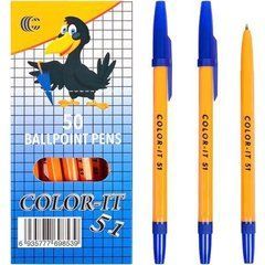 Від 50 шт. Ручка кулькова COLOR-IT CR51-50 синя