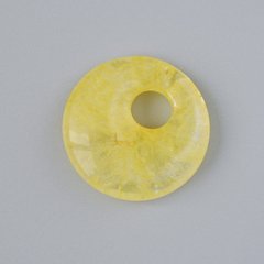 Підвіска пончик (бублик) Цитрин натуральний камінь d-18х5мм+- d-отвору 5мм+- купити біжутерію дешево в