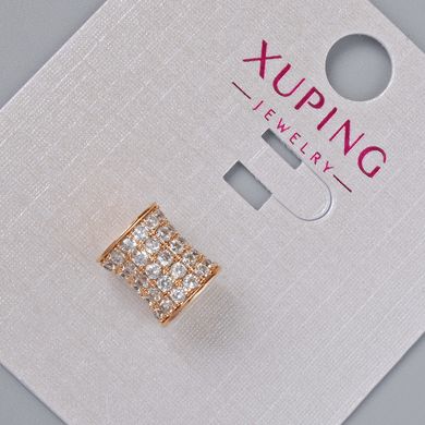 Намистина Xuping з білими стразами d-9х11мм+- отвір d-5,1мм+- позолота 18К купити біжутерію дешево в інтернеті