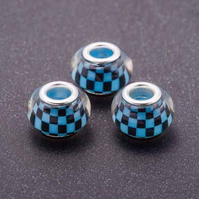 Намитсина Пандора блакитна шах матка пластик d-13мм d-5мм фас.11шт купити біжутерію дешево в інтернеті