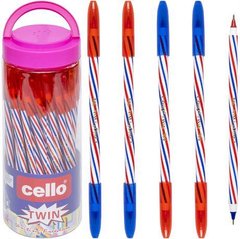 Від 50 шт. Ручка масляна Cello CL202 PVC двостороння синя/червона 18см купити дешево в інтернет-магазині