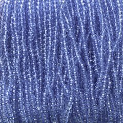 Намистини Чеський Кришталь на волосіні світло-синє прозоре гранований рондель d-3,5ммх3 + - L-36-38см + -