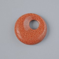 Підвіска пончик (бублик) Авантюрин Золотий Пісок (синтетичний) камінь d-18х5мм+- d-отвору 5мм+- купити