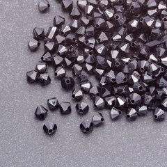 Фурнітура намистина чорна пластик біконус 4х4мм фас. 0,5 кг купити біжутерію дешево в інтернеті