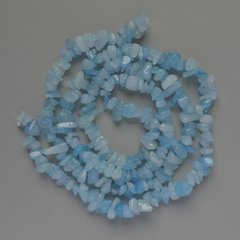 Намистини Аквамарин натуральний камінь крихта d-7х4мм+- L-75см + - на волосіні купити біжутерію дешево в