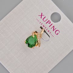 Кулон Xuping з зеленим кристалом та білими стразами d-16х10мм+- Позолота 18К купити біжутерію дешево в