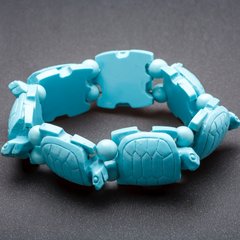 Браслет на резинке Черепахи пластик цвет "бирюзовый" "звено" 24х30мм купить оптом дешево в интернет